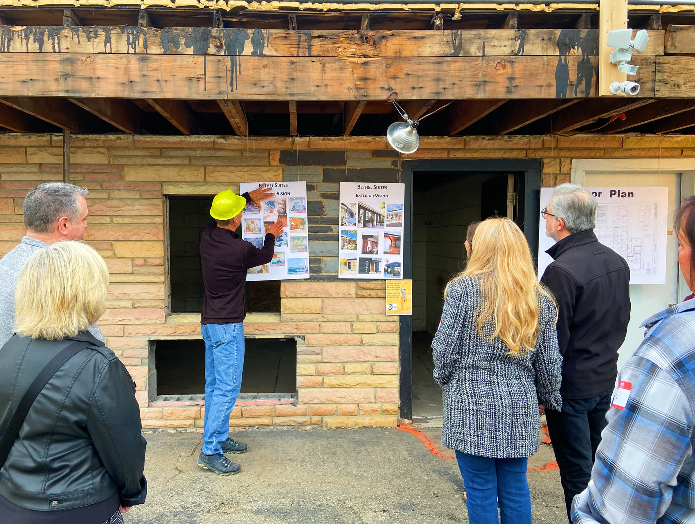 Our two vision boards showing 'mockups' of the Bethel Suites interior and exterior