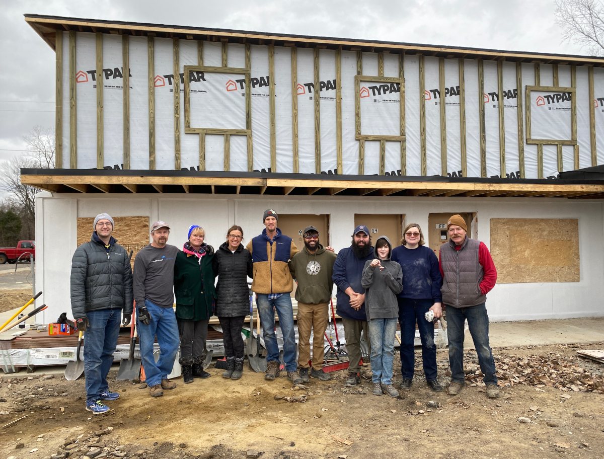 Volunteer crew at a Bethel Homes build day